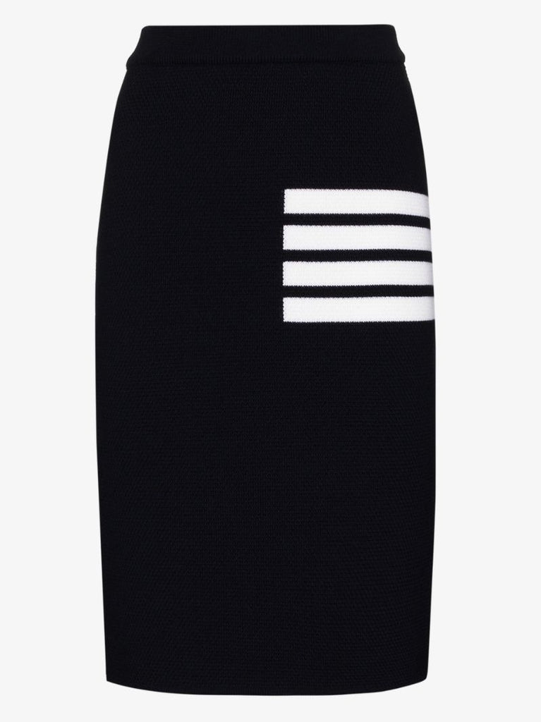 4-bar Stripe Wool Pencil Skirt