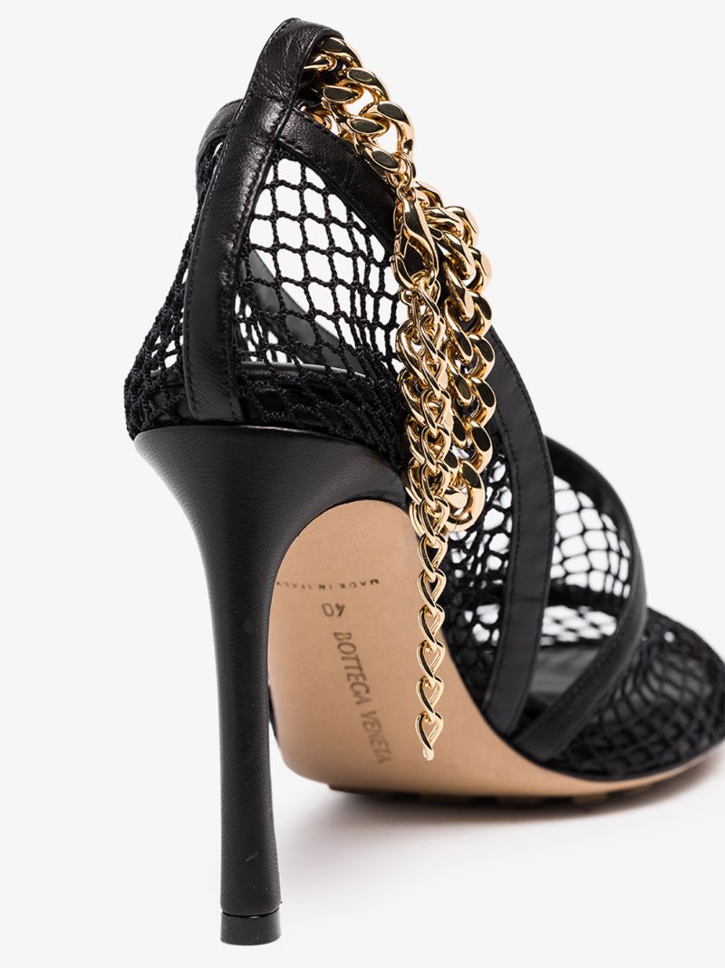 Black 90 Ankle Chain Sandals
