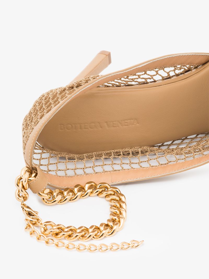 Beige 90 Ankle Chain Leather Sandals