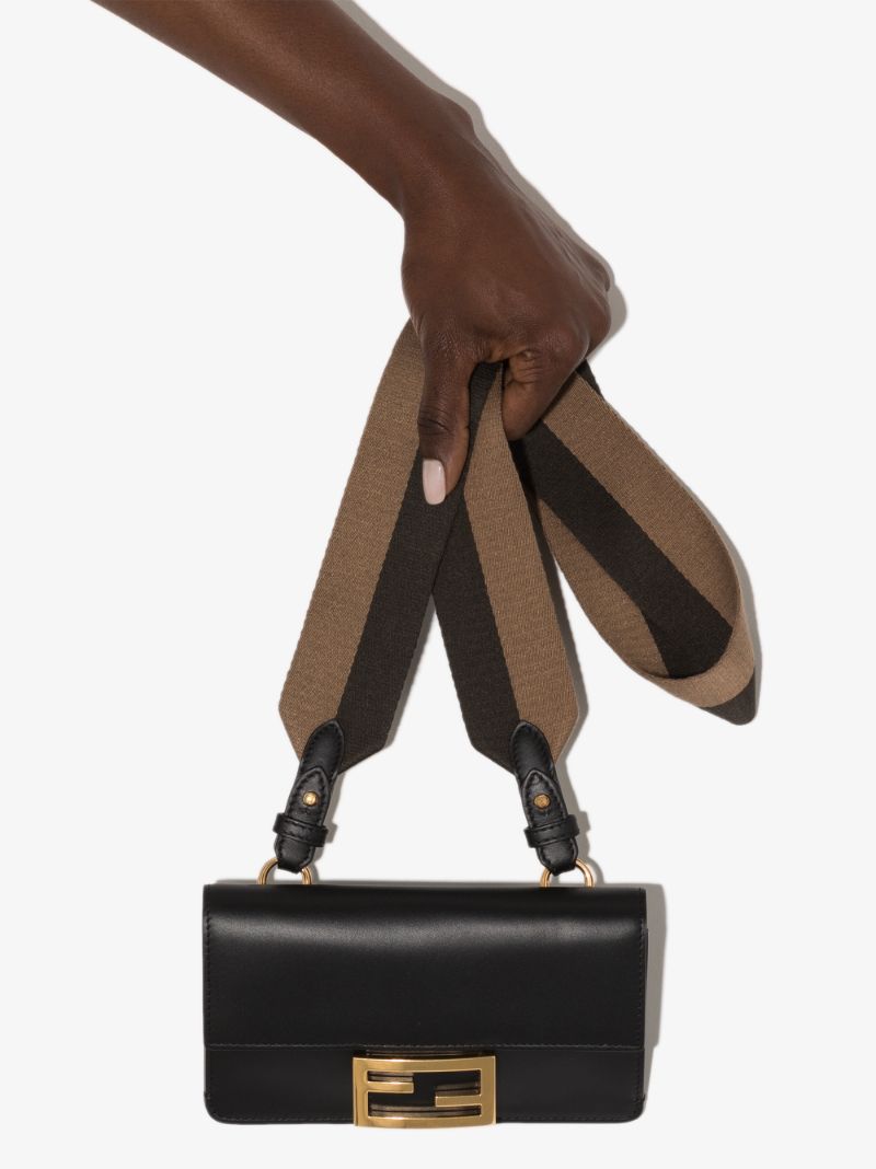 Black Baguette Leather Mini Bag