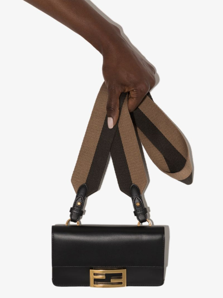 Black Baguette Leather Mini Bag