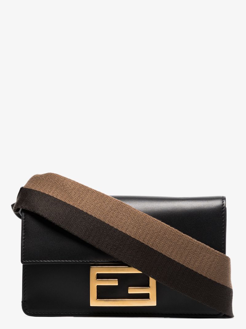 Black Baguette Leather Mini Bag