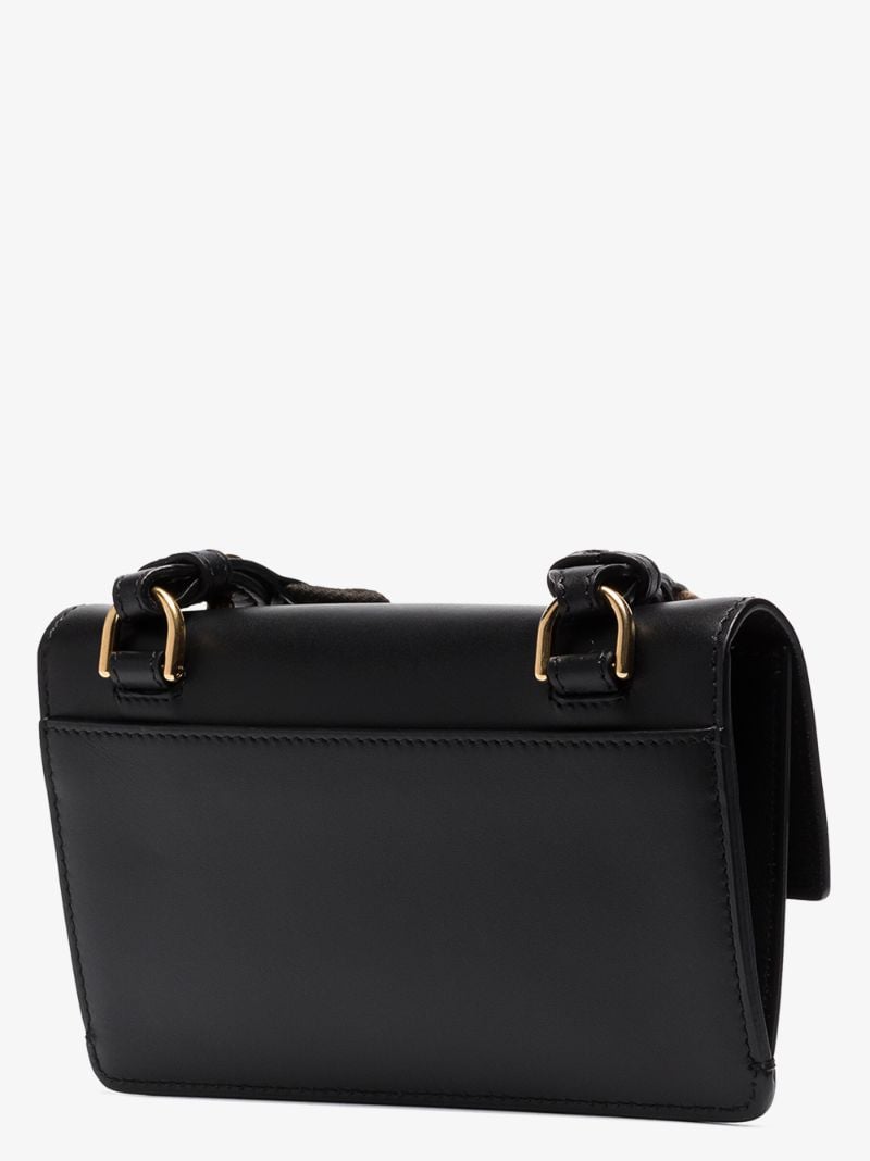 Black Baguette Leather Mini Bag