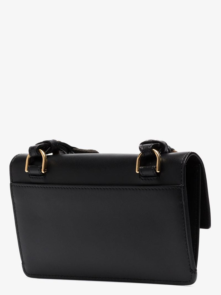 Black Baguette Leather Mini Bag