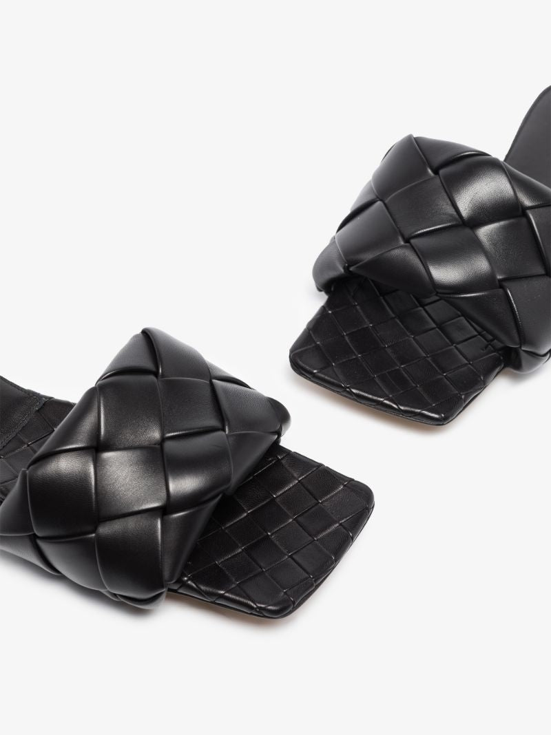 Black Lido Leather Sandals