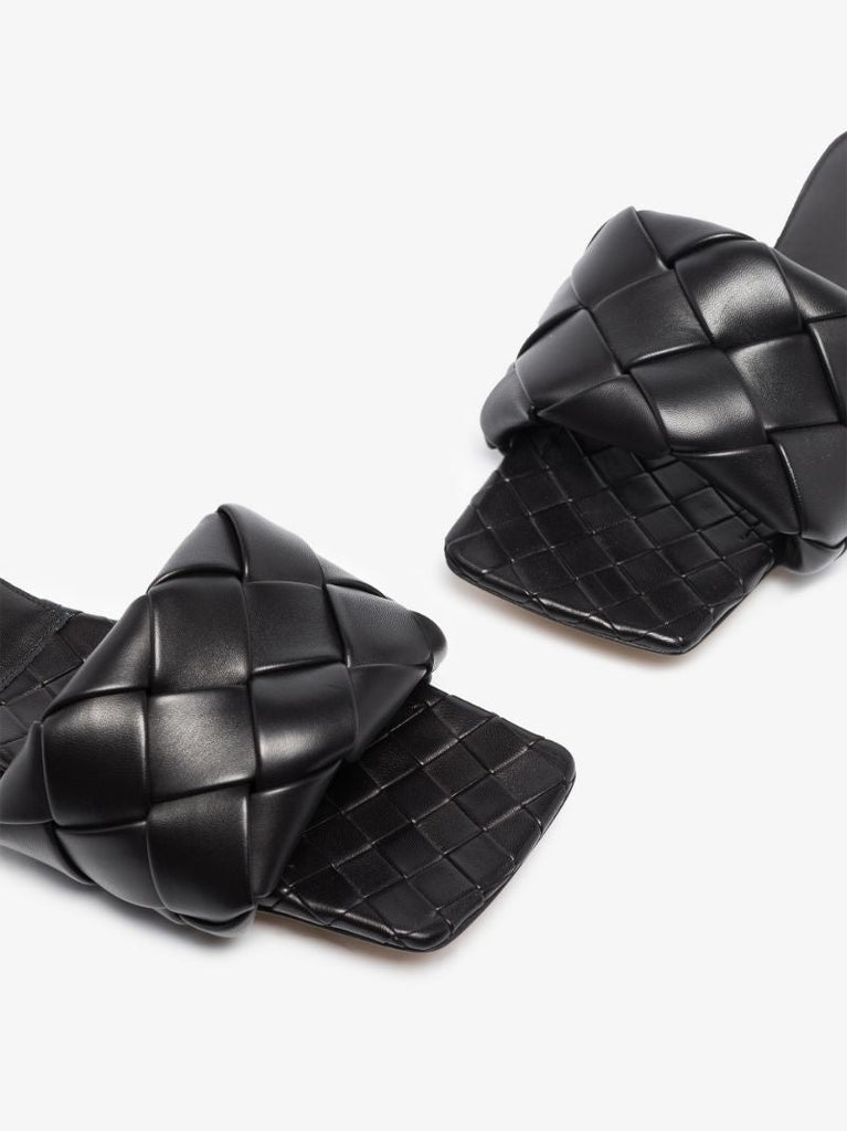 Black Lido Leather Sandals