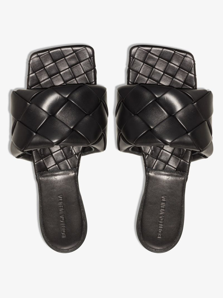 Black Lido Leather Sandals