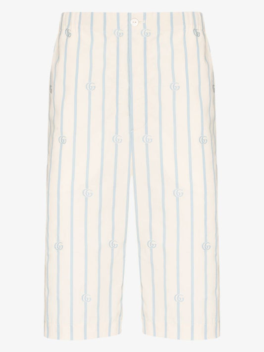 Gg Striped Cotton Shorts