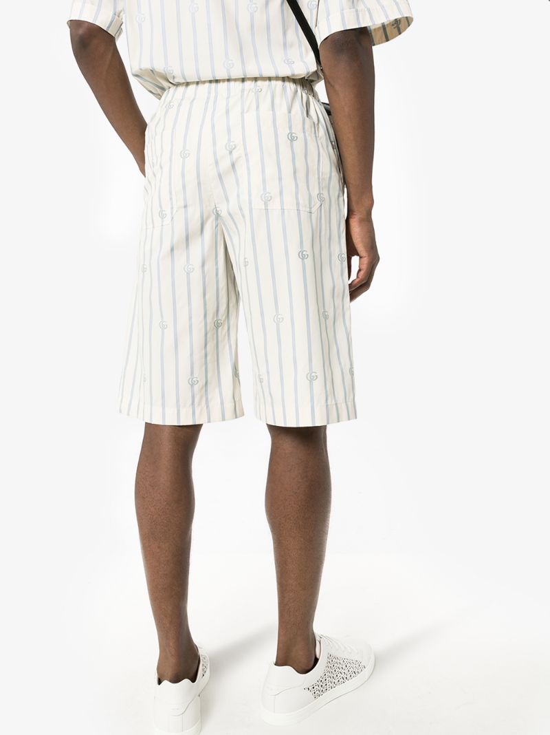 Gg Striped Cotton Shorts