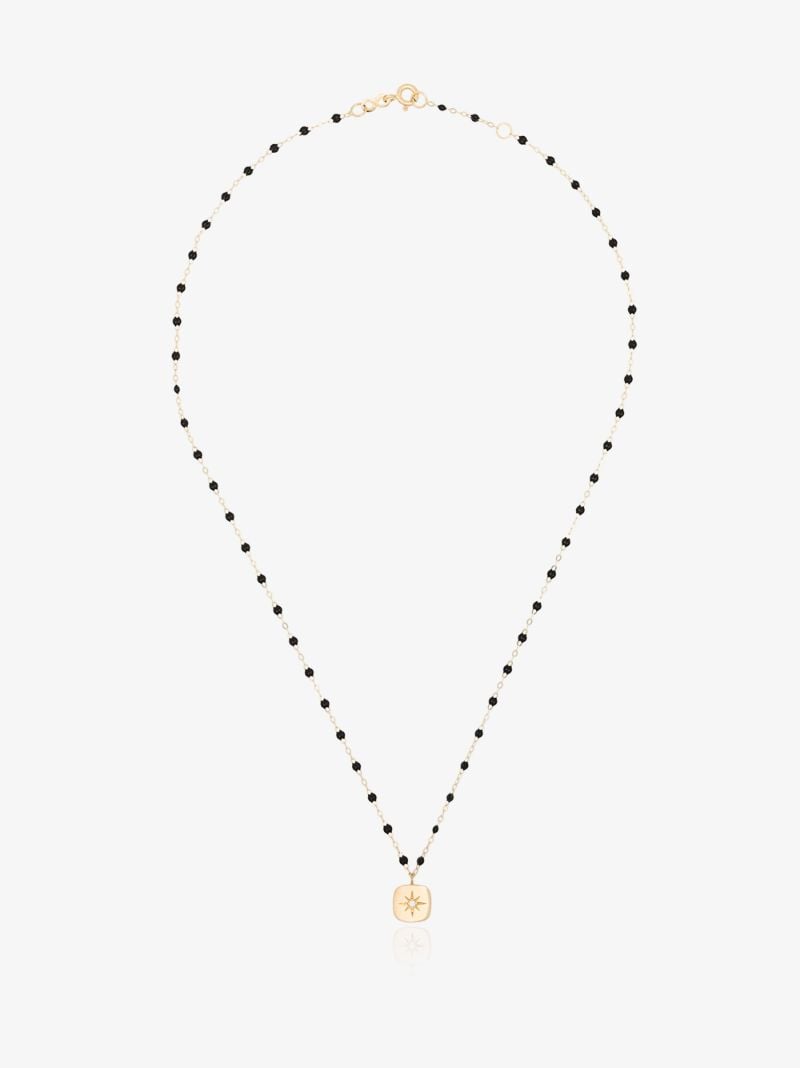 18k Yellow Gold Miss Gigi 42 Cm Beaded Diamond Necklace