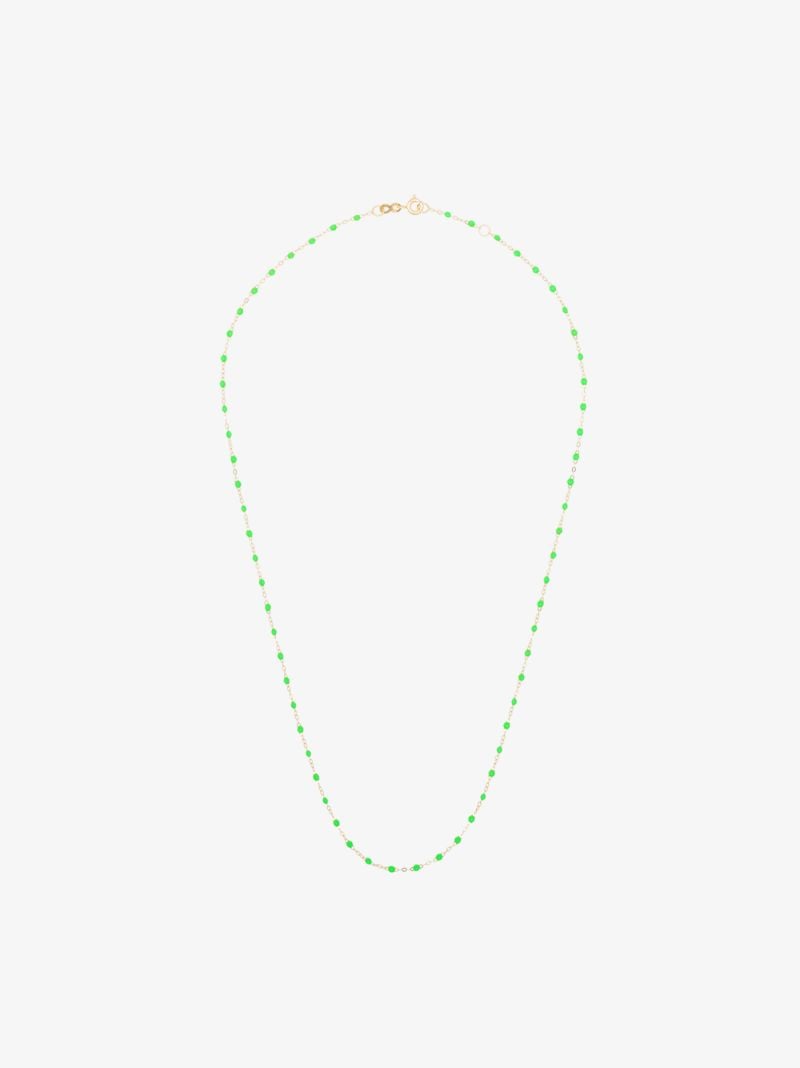 18k Yellow Gold 50 Cm Beaded Necklace