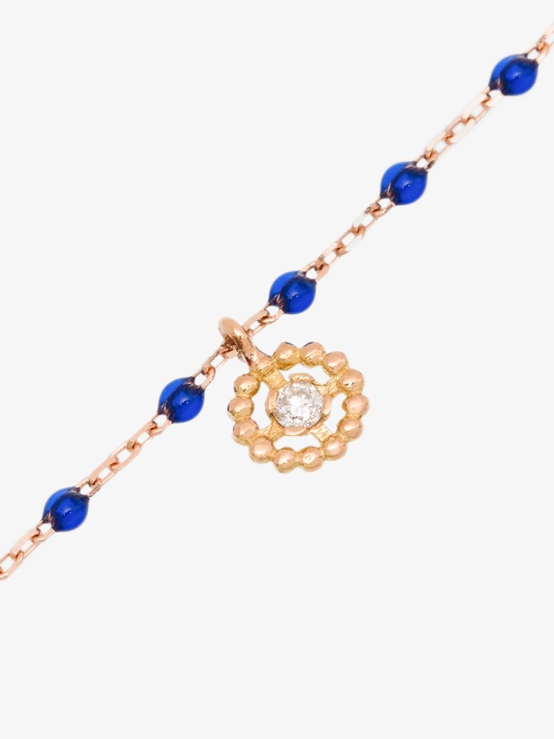 18k Rose Gold 17 Cm Diamond Charm Bracelet