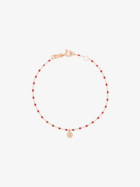 18k Rose Gold 17 Cm Beaded Diamond Bracelet