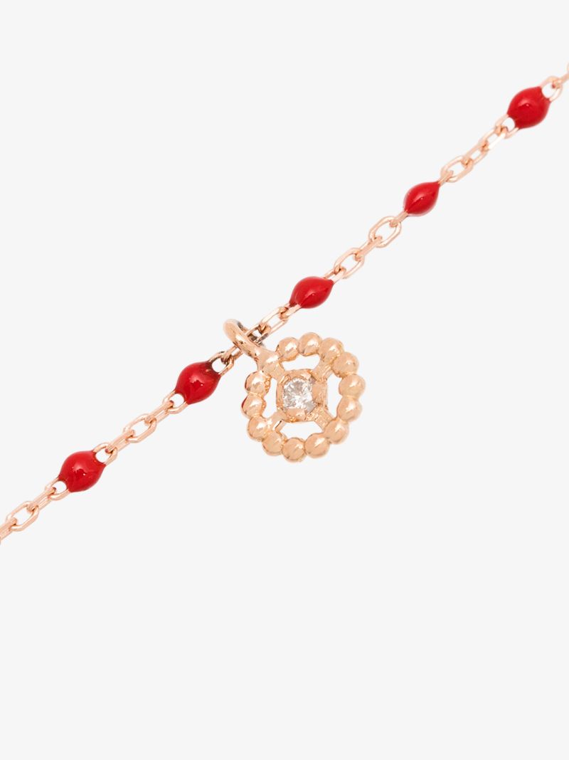 18k Rose Gold 17 Cm Beaded Diamond Bracelet