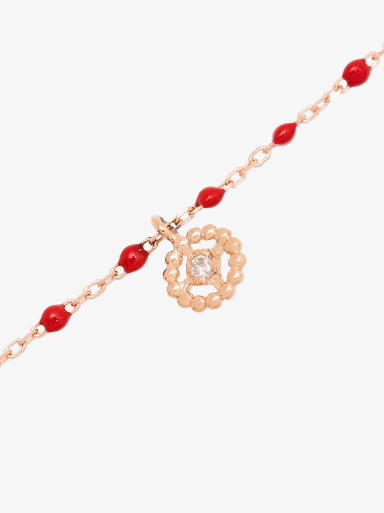 18k Rose Gold 17 Cm Beaded Diamond Bracelet