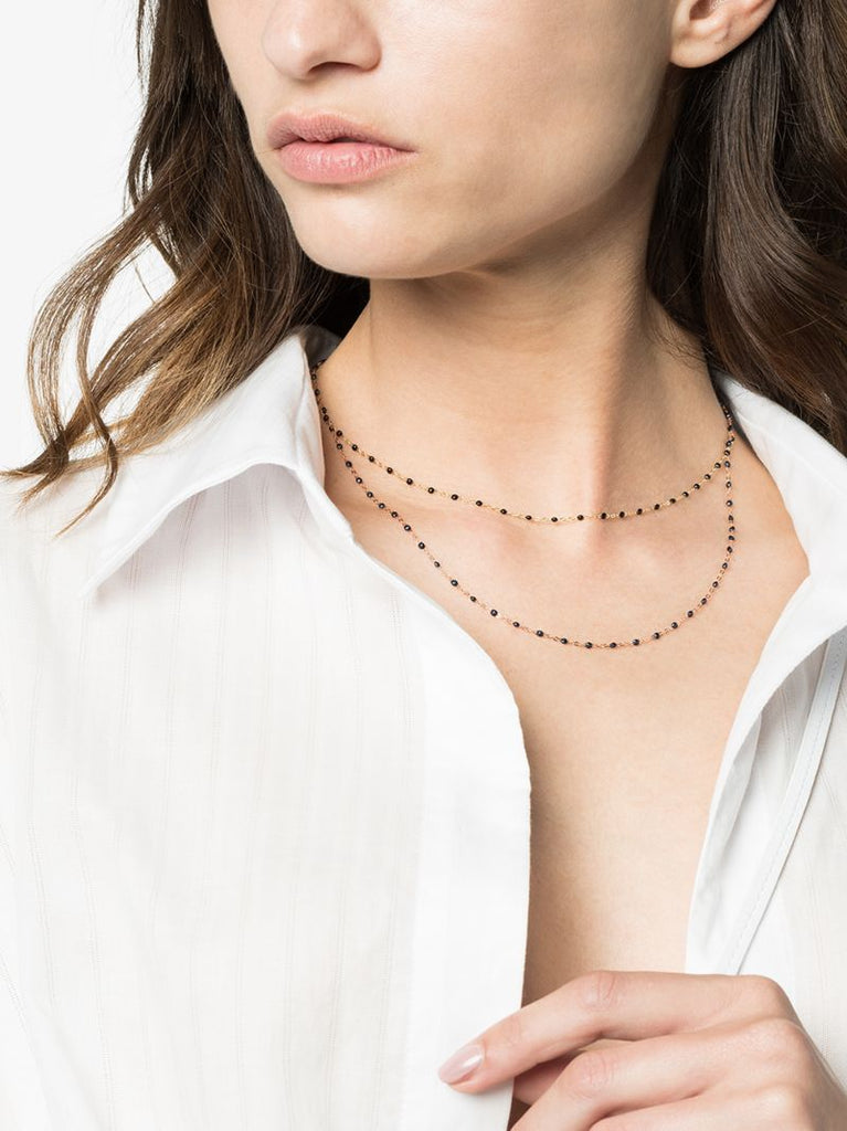 18k Rose Gold 45 Cm Beaded Necklace