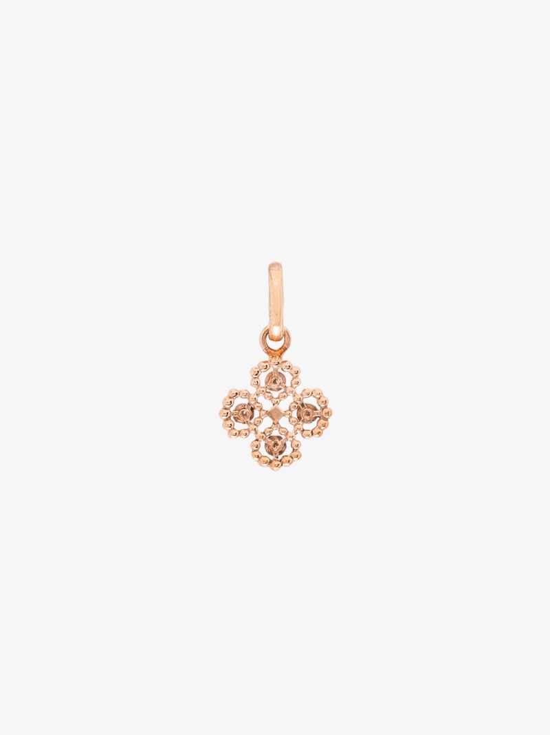 18k Rose Gold Lucky Clover Diamond Pendant