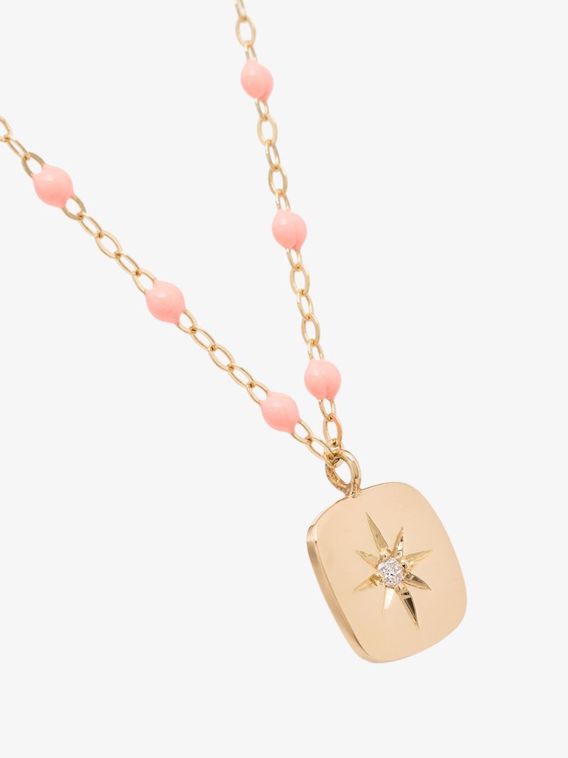18k Yellow Gold Miss Gigi 42 Cm Beaded Diamond Necklace