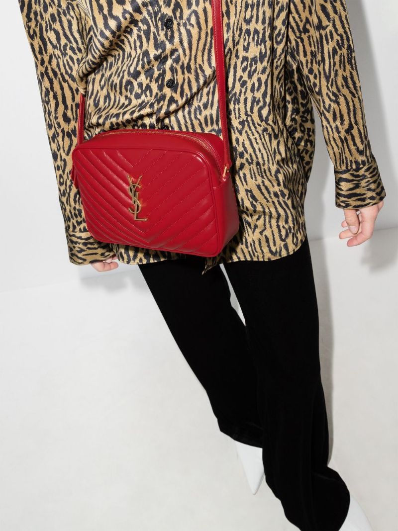 Red Lou Quilted Leather Camera Bag