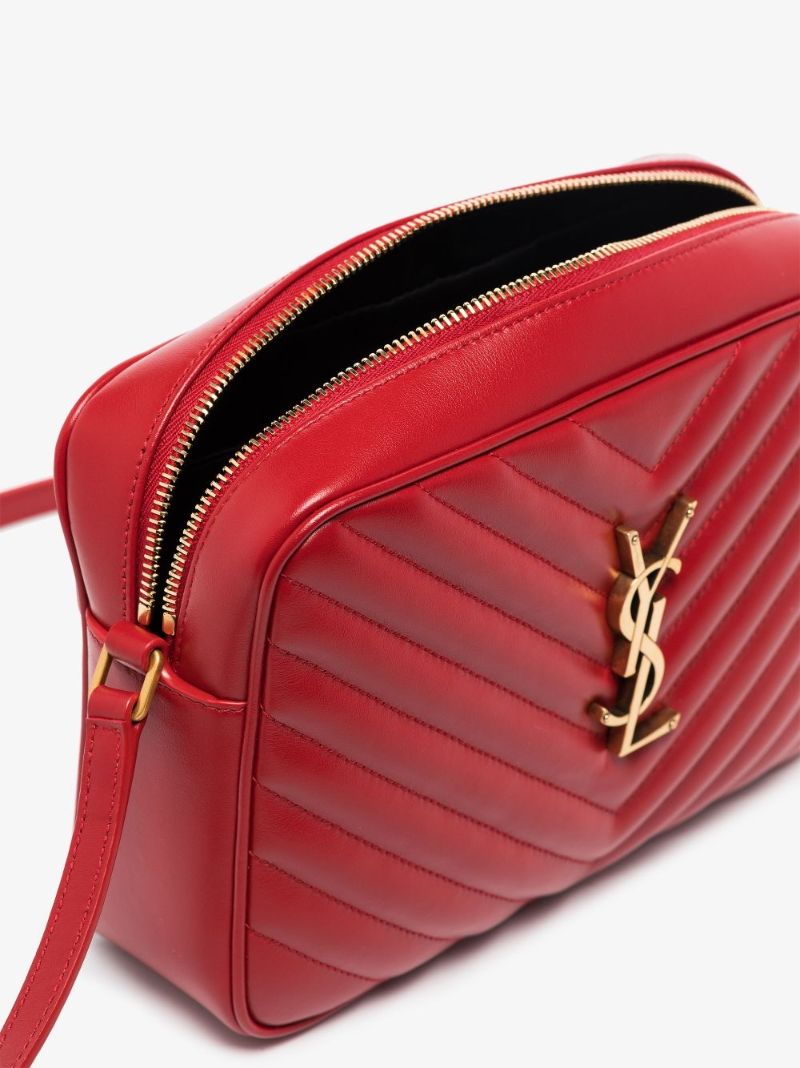 Red Lou Quilted Leather Camera Bag