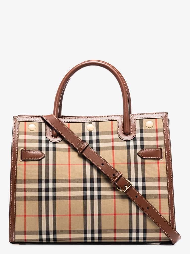 Neutral Title Vintage Check Tote Bag