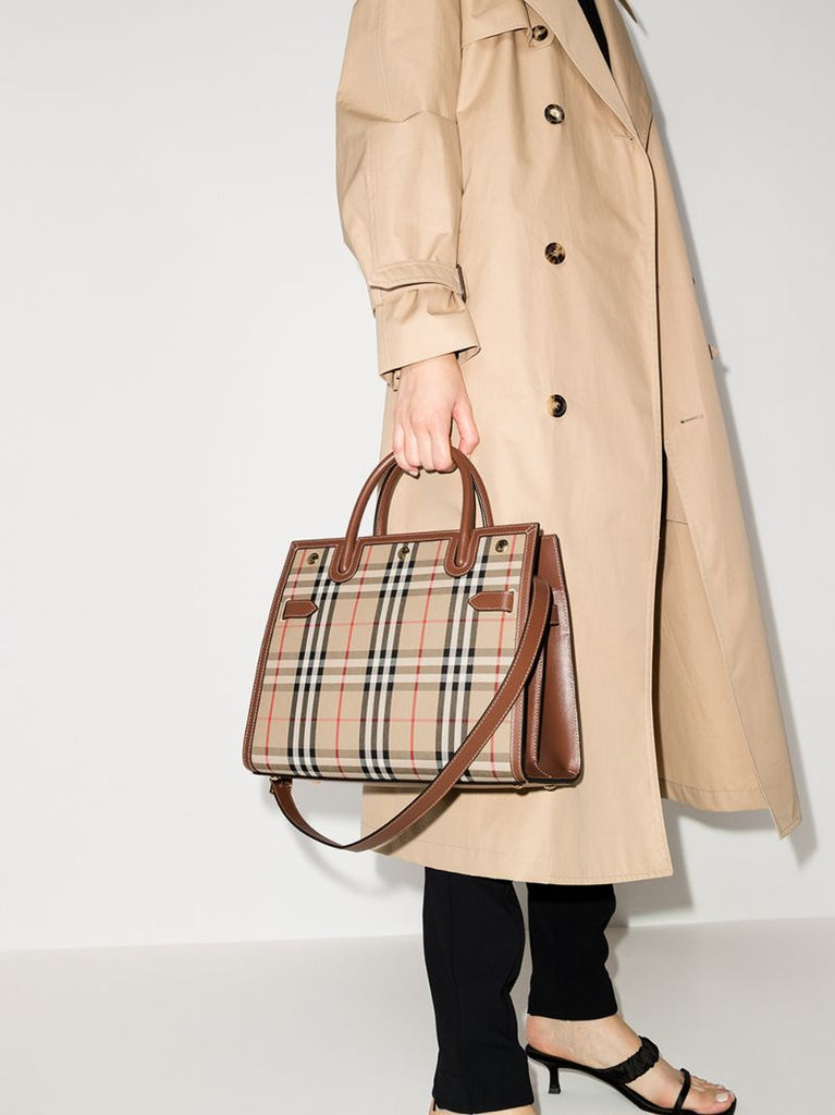 Neutral Title Vintage Check Tote Bag