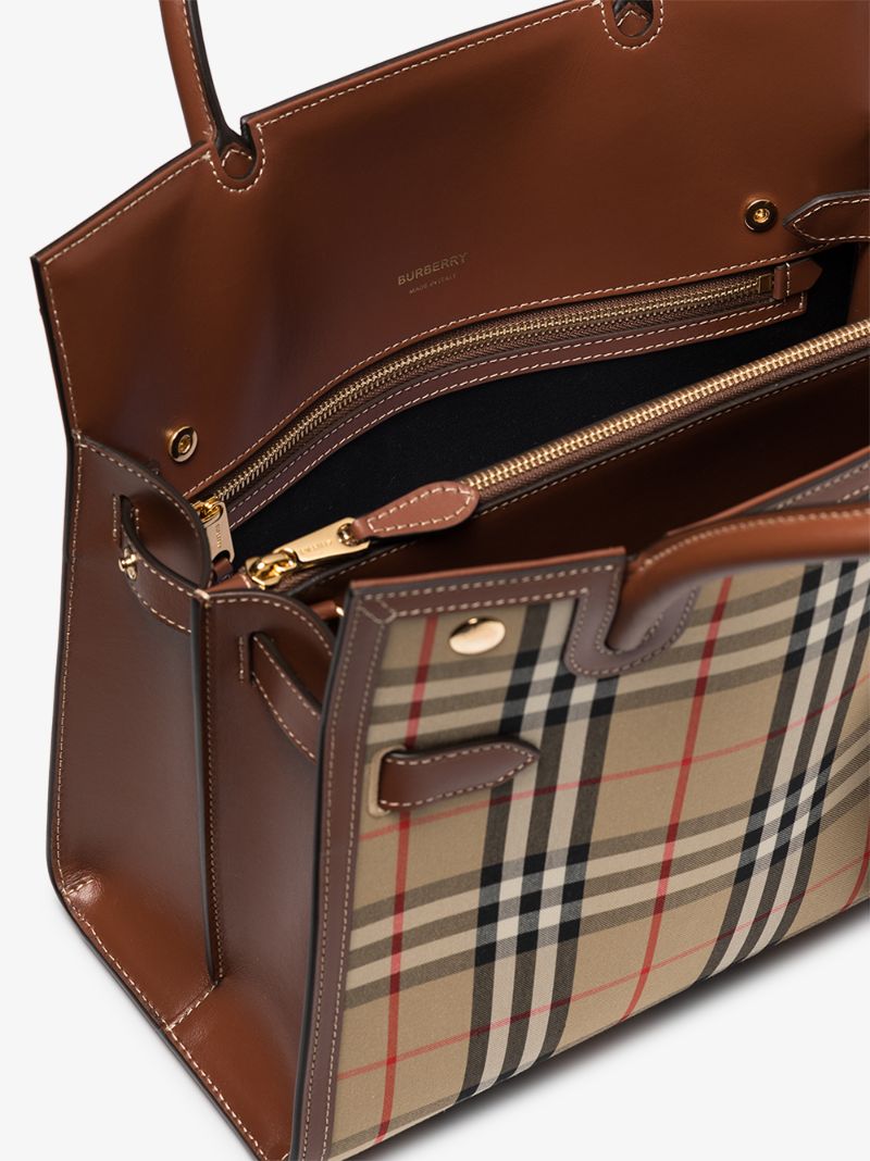 Neutral Title Vintage Check Tote Bag