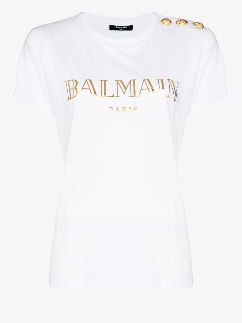 Three-button Logo Cotton T-shirt