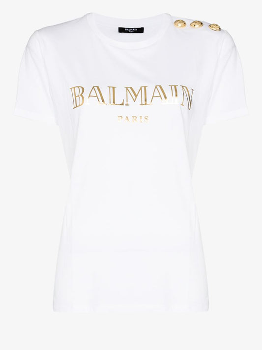 Three-button Logo Cotton T-shirt