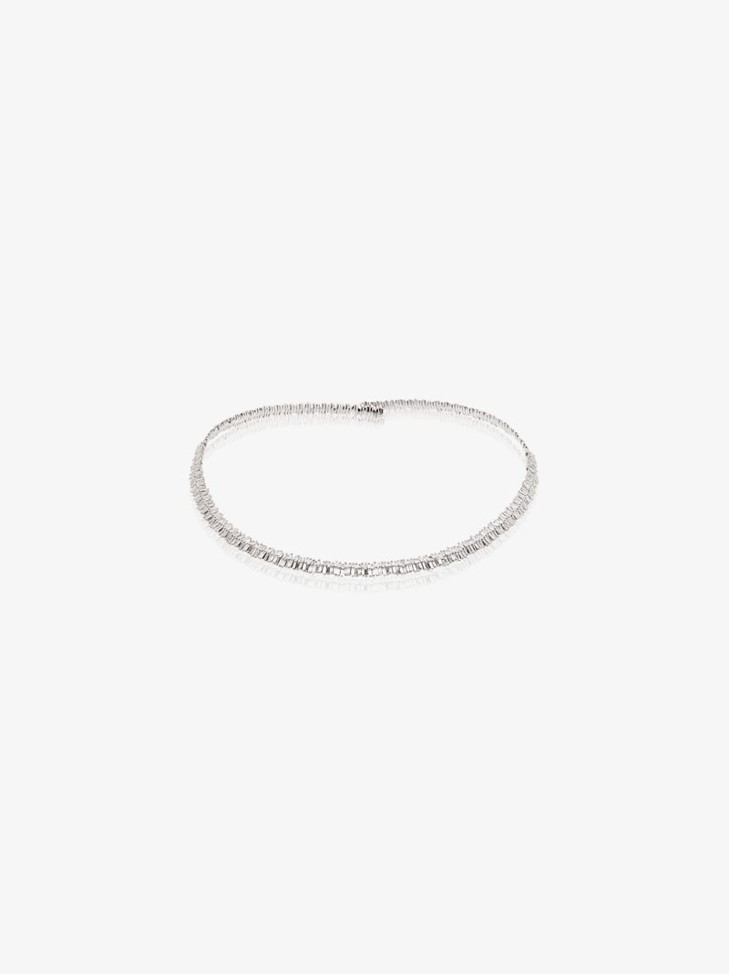 18k White Gold Fireworks Diamond Tennis Necklace