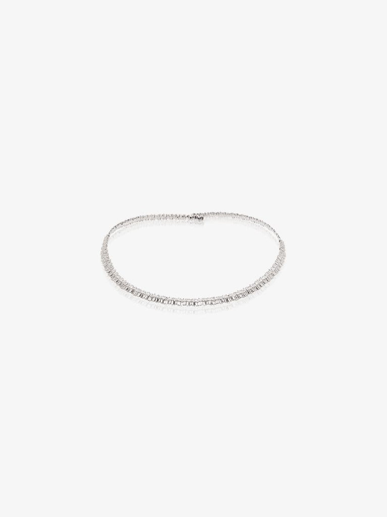 18k White Gold Fireworks Diamond Tennis Necklace