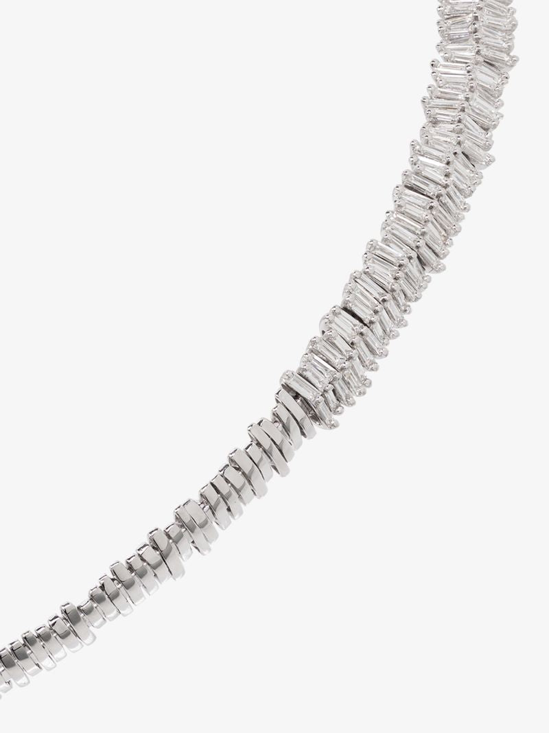 18k White Gold Fireworks Diamond Tennis Necklace