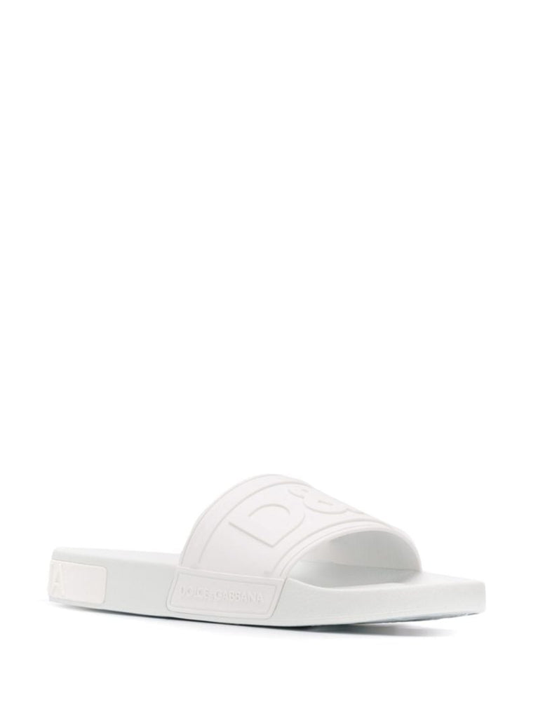 Black Logo Embossed Slides