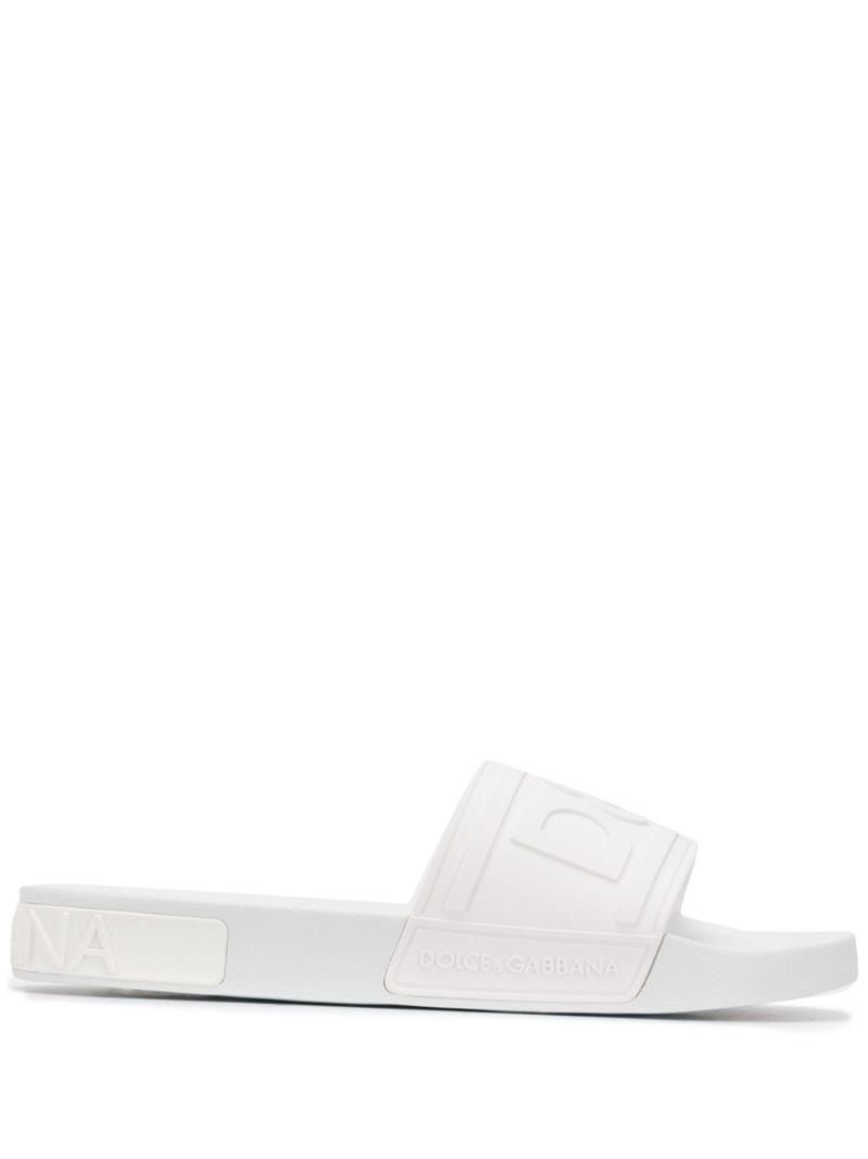 Black Logo Embossed Slides