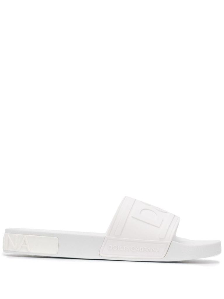 Black Logo Embossed Slides