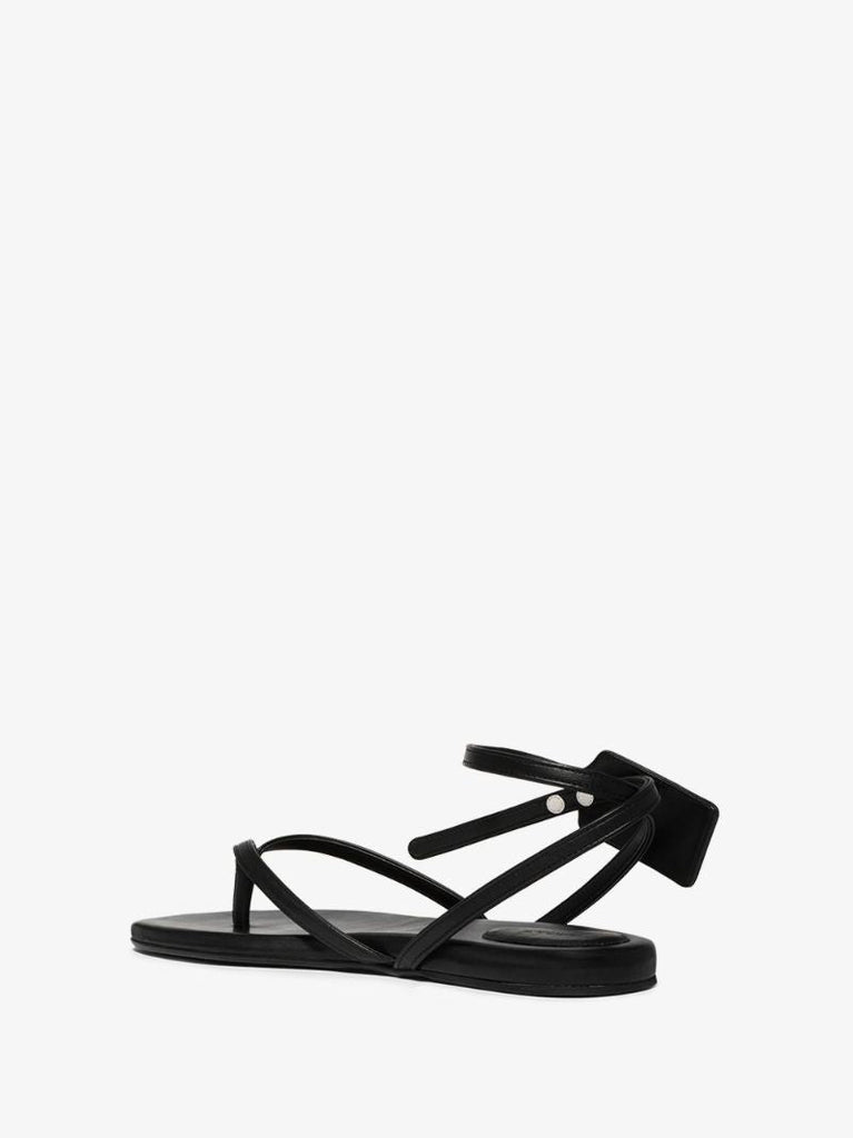 Black Zip Tie Leather Sandals