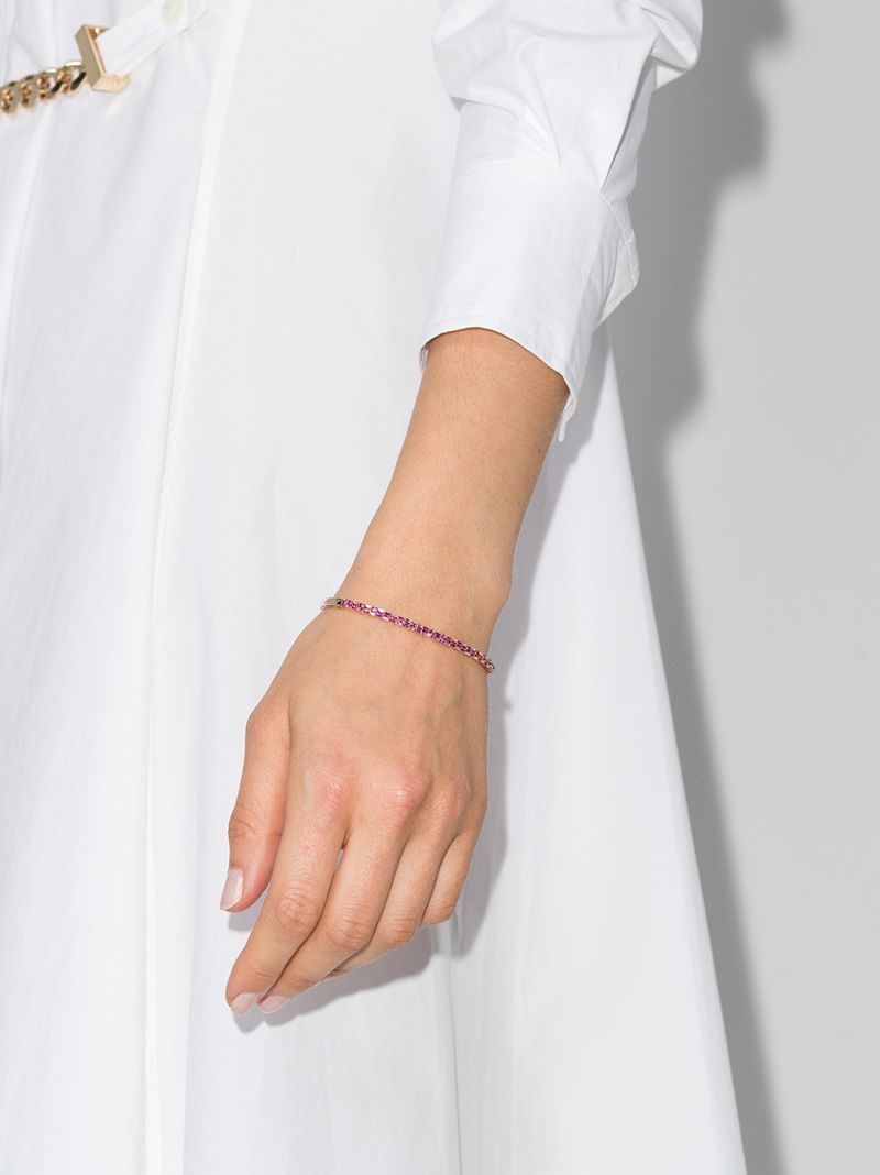 18k Rose Gold Ruby Stacked Diamond Bracelet