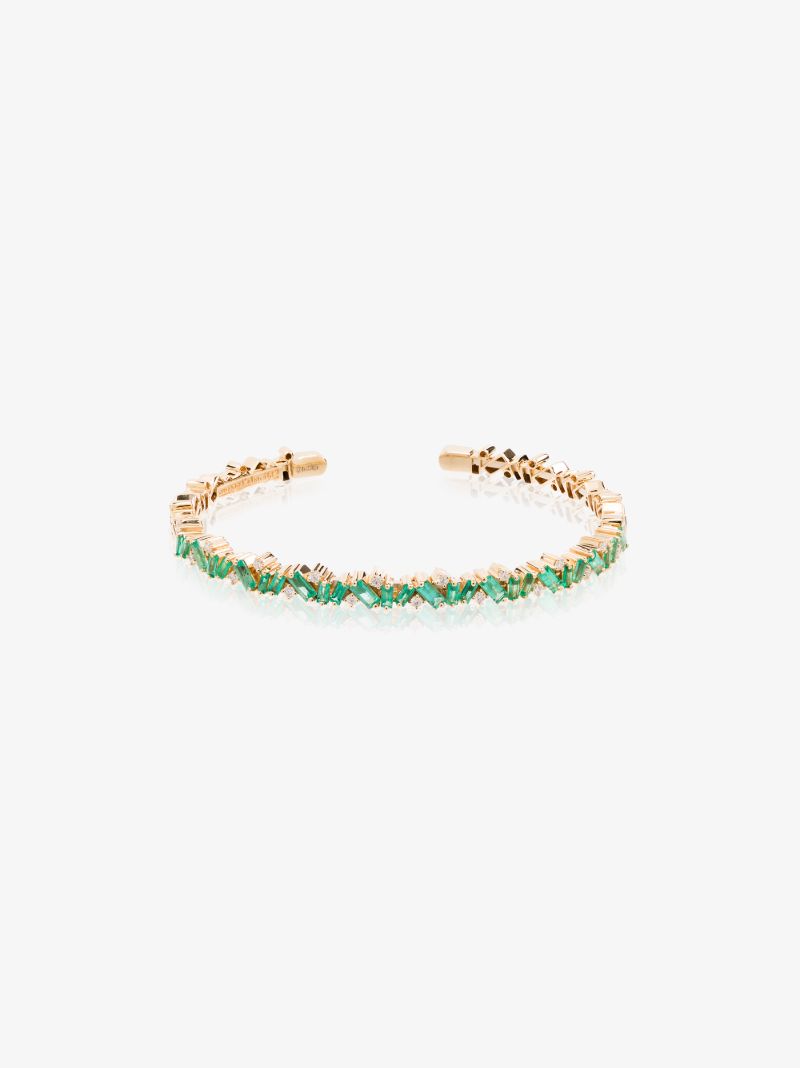 18k Yellow Gold Frenzy Emerald and Diamond Bracelet
