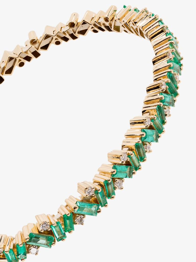 18k Yellow Gold Frenzy Emerald and Diamond Bracelet