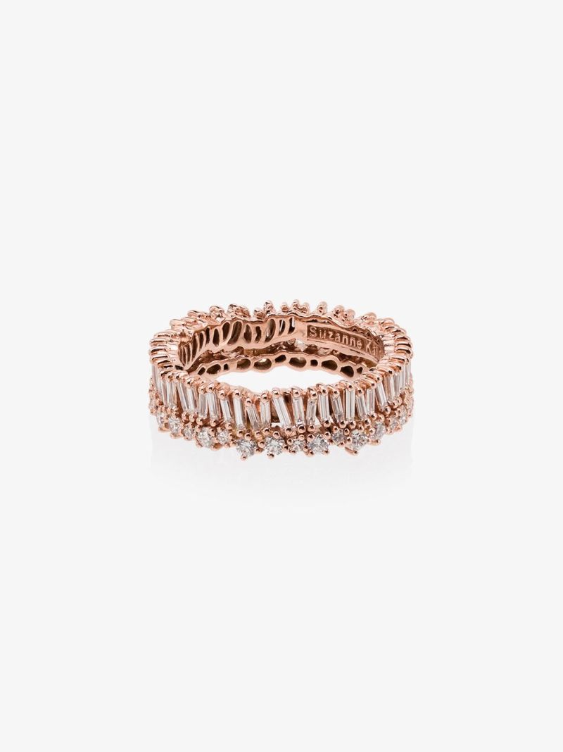 18k Rose Gold Fireworks Short Stack Diamond Ring
