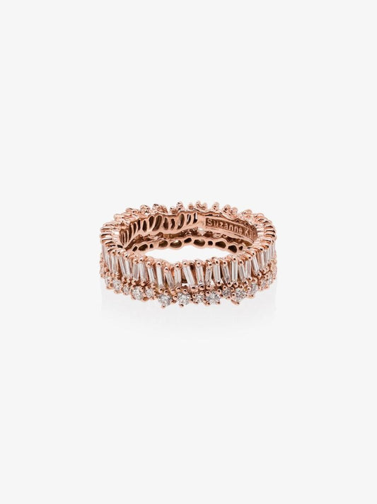 18k Rose Gold Fireworks Short Stack Diamond Ring
