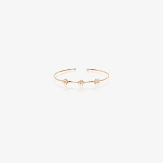 18k Yellow Gold Flower Diamond Bracelet