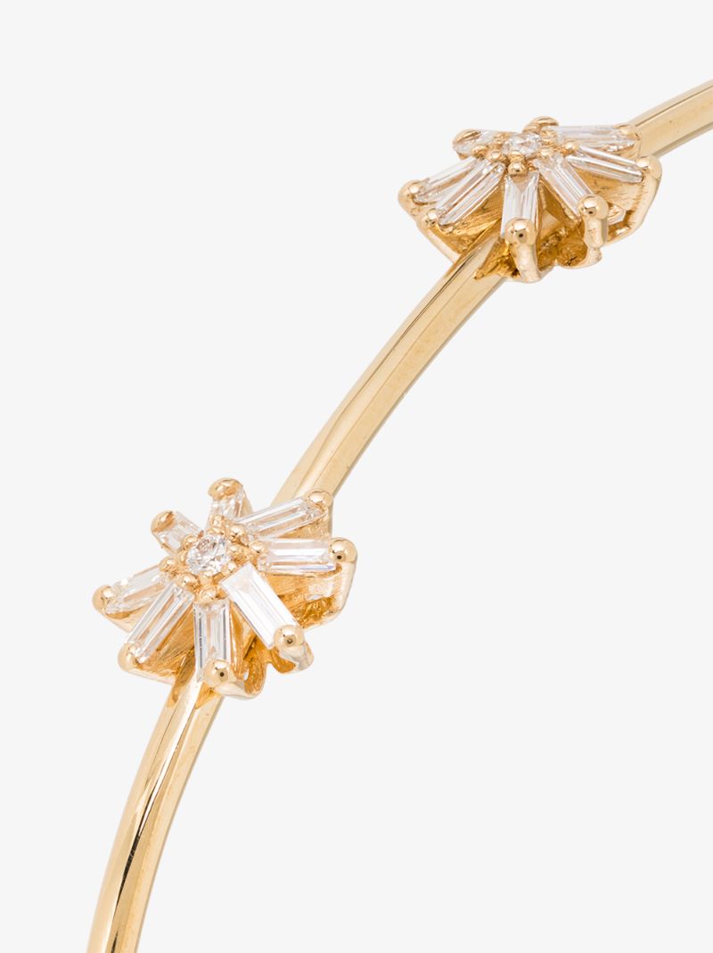 18k Yellow Gold Flower Diamond Bracelet