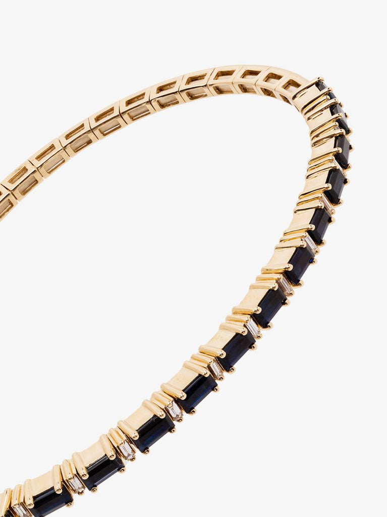 18k Yellow Gold Fireworks Sapphire Horizontal Diamond Bracelet