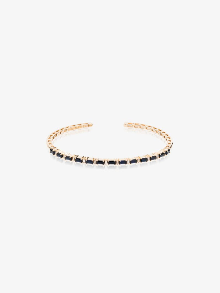 18k Yellow Gold Fireworks Sapphire Horizontal Diamond Bracelet