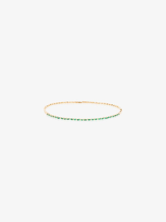 18k Yellow Gold Emerald Choker