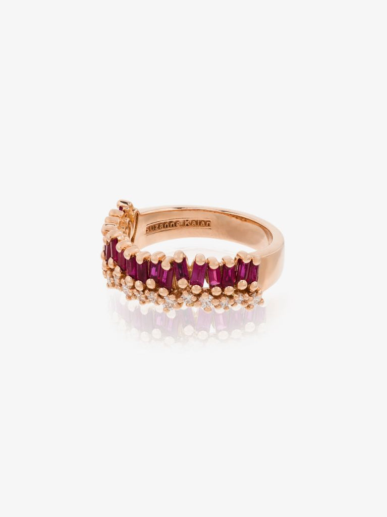 18kt Rose Gold Short Slack Ruby Half Band Ring