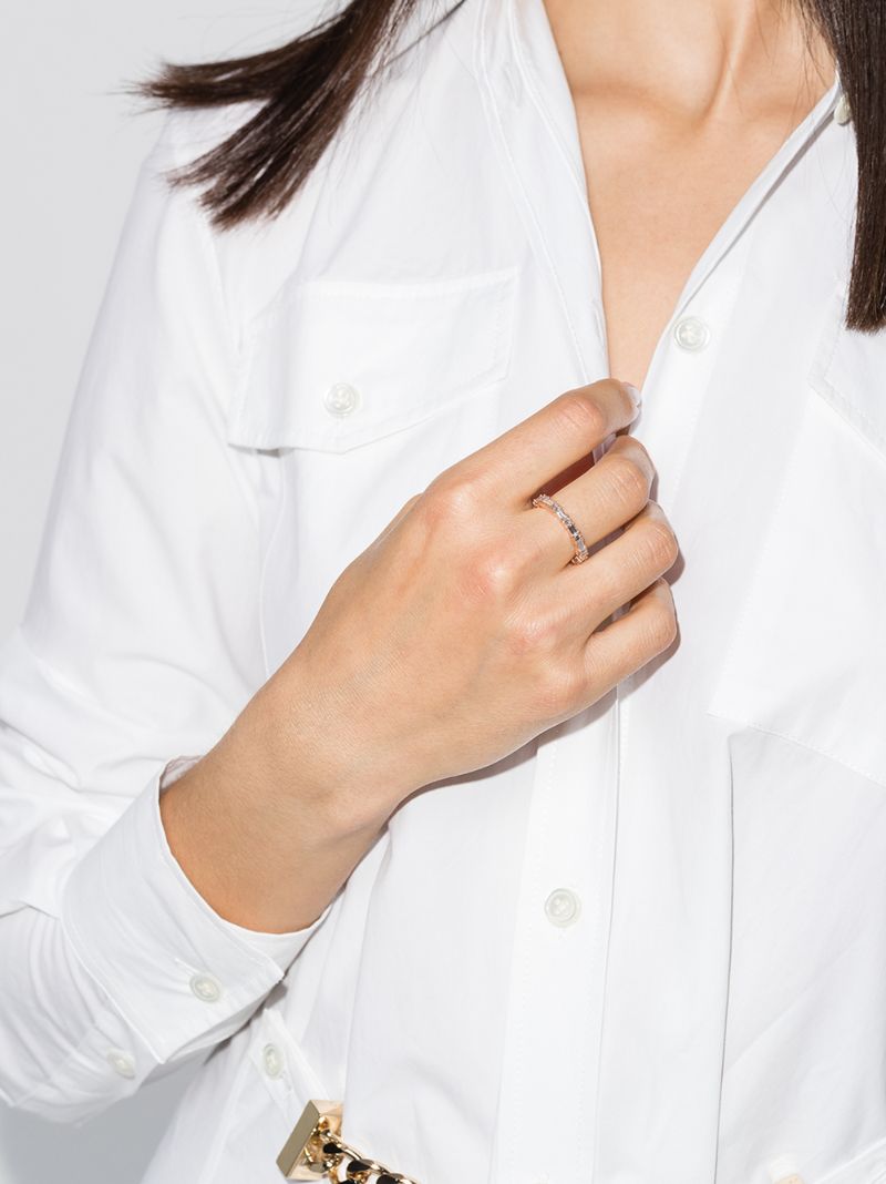 18k Rose Gold Horizontal Diamond Ring
