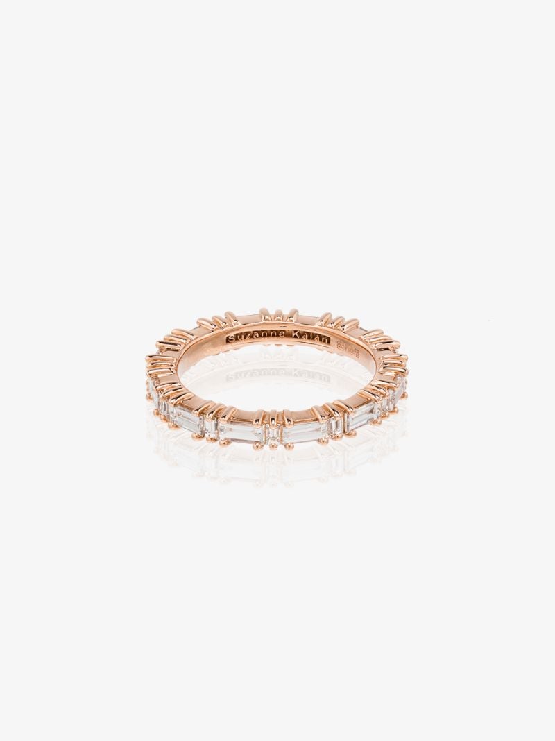 18k Rose Gold Horizontal Diamond Ring