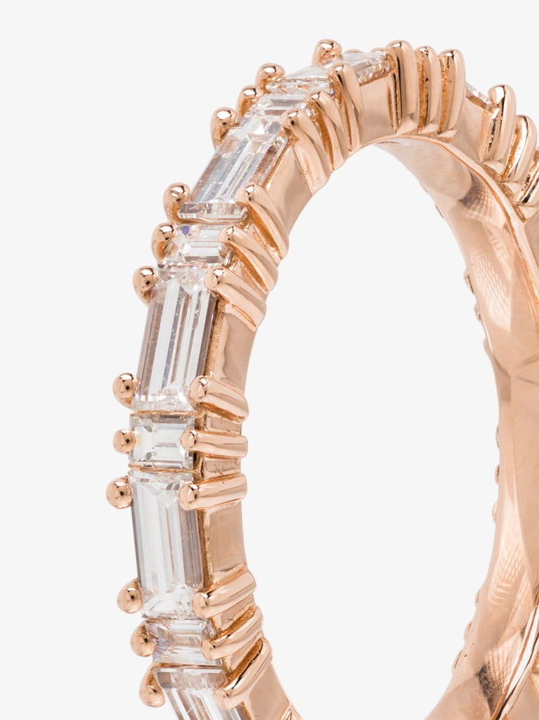 18k Rose Gold Horizontal Diamond Ring